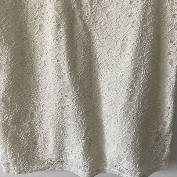 3/$30💚Smart Set cream white lace floral short sleeve top size large - Picture 7 of 15